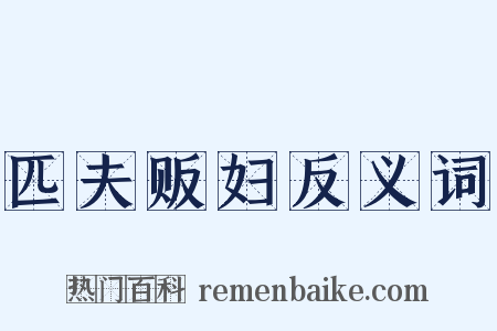 匹夫贩妇反义词是什么意思的图片